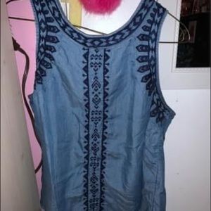 Crown & ivy tank top blue
